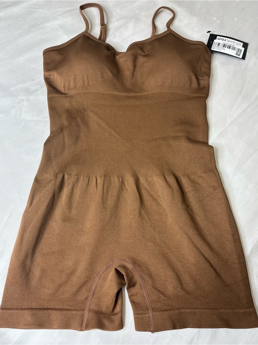 Brown Seamless Strappy Romper Jumpsuit